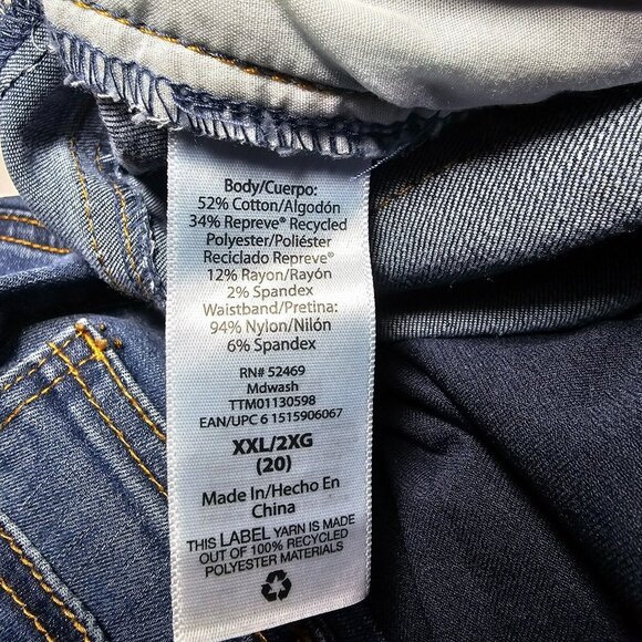 Time & Tru Maternity Skinny Jeans Comfort Belly Band Size XXL (20) Medium Wash - Picture 11 of 11